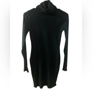 Wild fable forest green turtle neck ribbed dress Sz S NWT